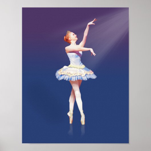 Ballerina on Pointe in Spotlight Poster (Voorkant)