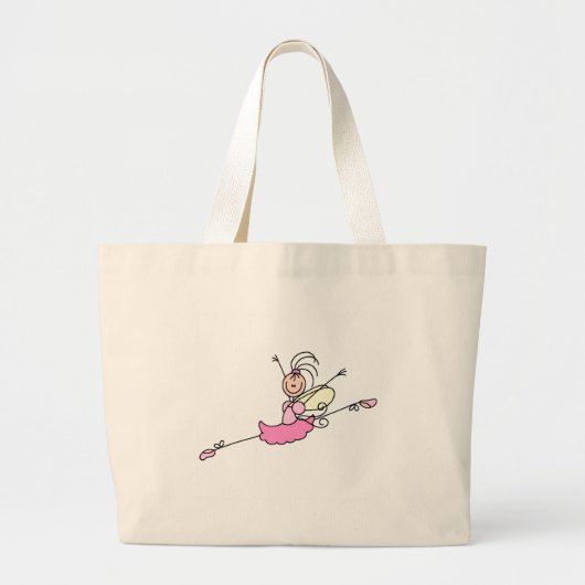 Ballerina One Stick Figuur Bag Grote Tote Bag (Voorkant)