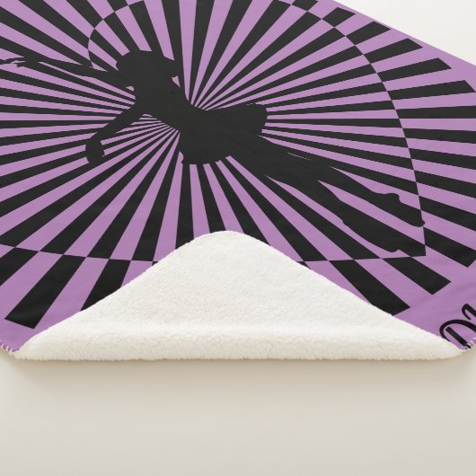 Ballerina op een zwarte en witte abstracte deken. sherpa deken (3/4)