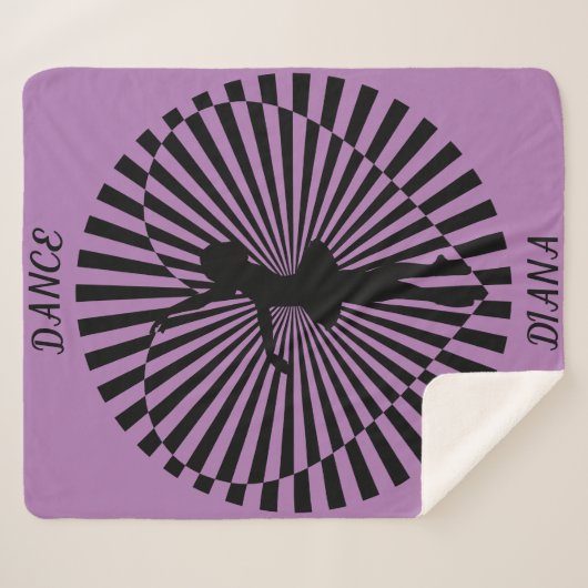 Ballerina op een zwarte en witte abstracte deken. sherpa deken (Voorkant (horizontaal))