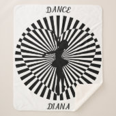 Ballerina op een zwarte en witte abstracte deken. sherpa deken (Voorkant)