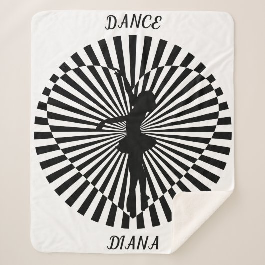 Ballerina op een zwarte en witte abstracte deken. sherpa deken (Voorkant)