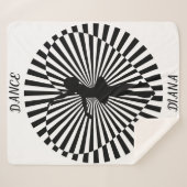 Ballerina op een zwarte en witte abstracte deken. sherpa deken (Voorkant (horizontaal))