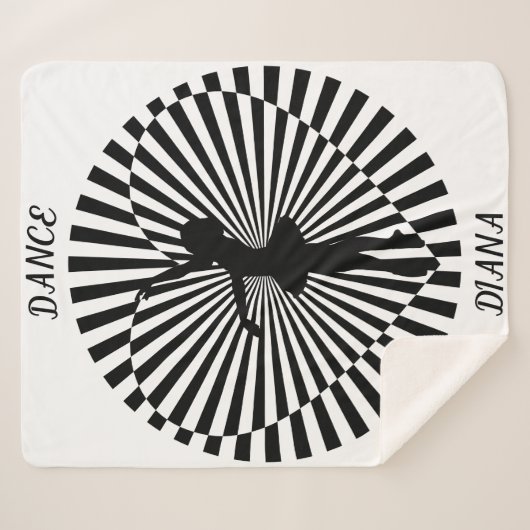 Ballerina op een zwarte en witte abstracte deken. sherpa deken (Voorkant (horizontaal))