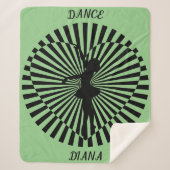 Ballerina op een zwarte en witte abstracte deken. sherpa deken (Voorkant)