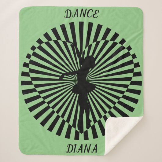 Ballerina op een zwarte en witte abstracte deken. sherpa deken (Voorkant)