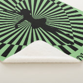 Ballerina op een zwarte en witte abstracte deken. sherpa deken (3/4)