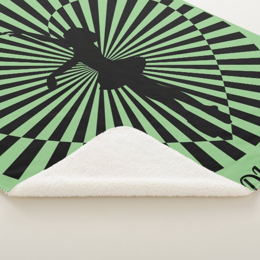 Ballerina op een zwarte en witte abstracte deken. sherpa deken (3/4)