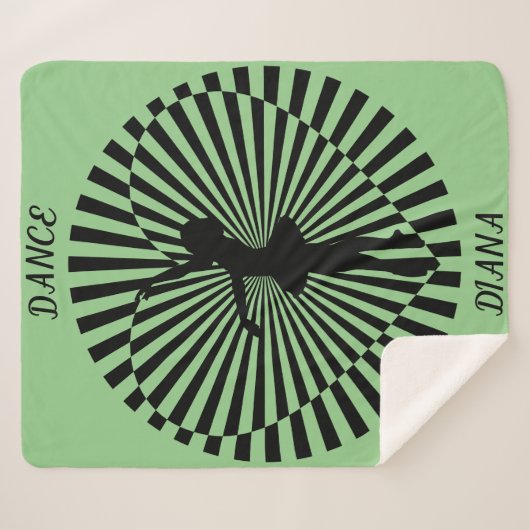 Ballerina op een zwarte en witte abstracte deken. sherpa deken (Voorkant (horizontaal))