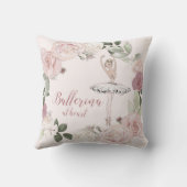 Ballerina op hartengroet Blush Pink Glitter Floral Kussen (Achterkant)
