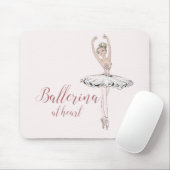 Ballerina op hartenprijsopgave Eenvoudig Blush Pin Muismat (Met muis)