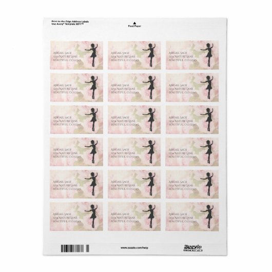  Ballerina op het adres van Roses Ballet Etiket (Full Sheet)