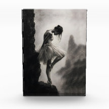 Ballerina op Kliffrand Monochroom Dramatische Kuns