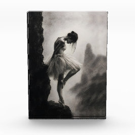 Ballerina op Kliffrand Monochroom Dramatische Kuns Fotoblokken