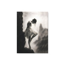 Ballerina op Klifrand Monochrome Dramatische Kunst