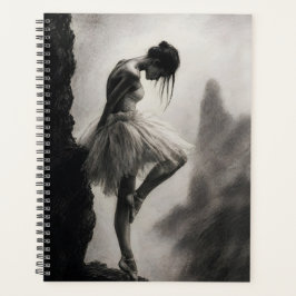 Ballerina op Klifrand Monochroom Dramatische Kunst Planner