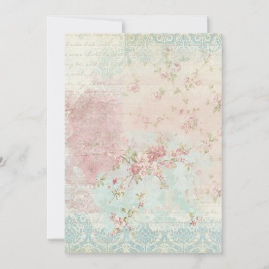 Ballerina op Shabby Design Birthday Party Kaart (Achterkant)