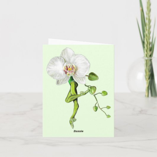 Ballerina Orchid Ballet Dancer Happy Birthday Kaar Kaart (Achterkant)