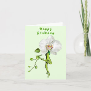 Ballerina Orchid Ballet Dancer Happy Birthday Kaar Kaart