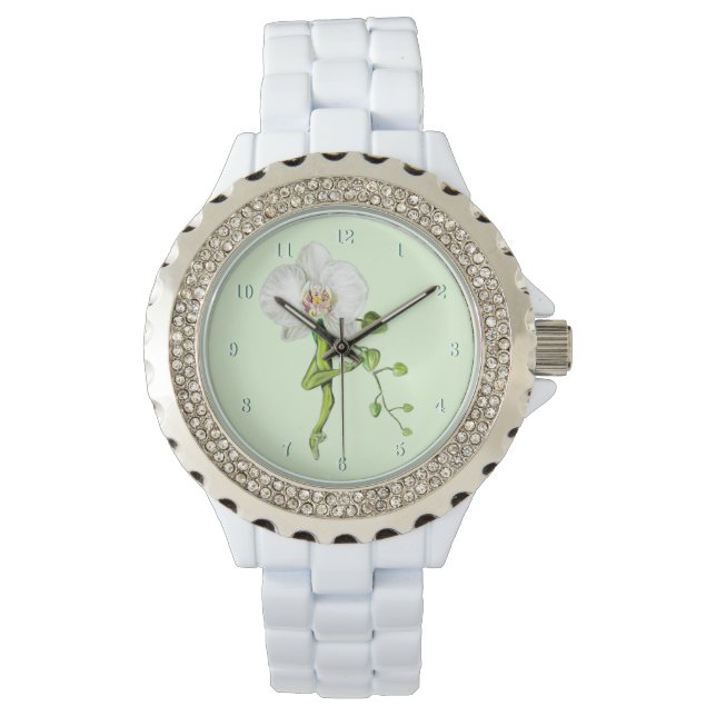 Ballerina Orchid Ballet Dancer Horloge Gift (Voorkant)