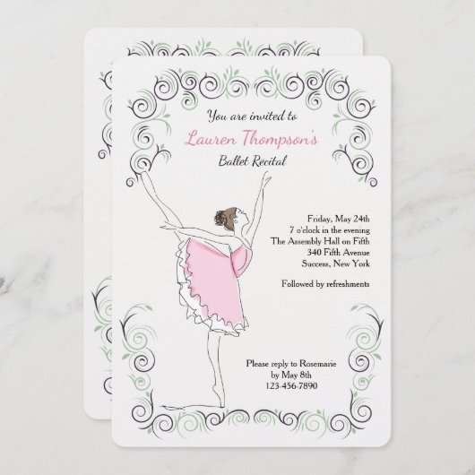 Ballerina over haar uitnodiging om te gaan stemmen (Voorkant / Achterkant)