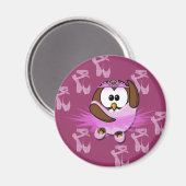 Ballerina owl - glitter magneet (Voorkant / Achterkant)