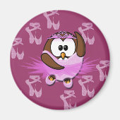 Ballerina owl - glitter magneet (Voorkant)