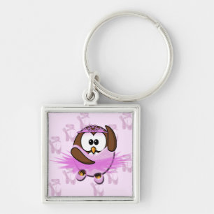 Ballerina owl - glitter sleutelhanger