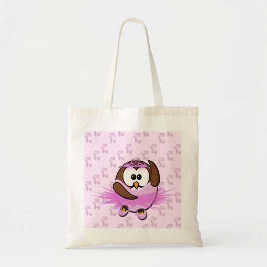 Ballerina owl - glitter tote bag (Voorkant)