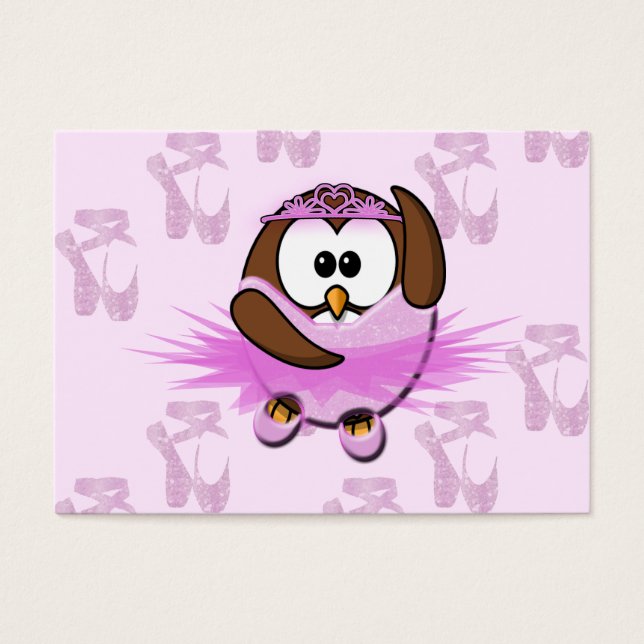 Ballerina owl - glitter visitekaartjes (Voorkant)