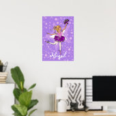 Ballerina paars blonde girl star "name poster" poster (Thuiskantoor)
