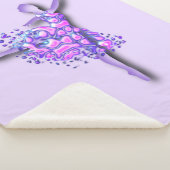Ballerina Paars Sherpa Blanket Ballet Dancer Girl Sherpa Deken (3/4)