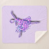 Ballerina Paars Sherpa Blanket Ballet Dancer Girl Sherpa Deken (Voorkant (horizontaal))