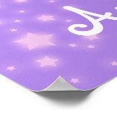 Ballerina paarse dark girl star "name" poster (Hoek)