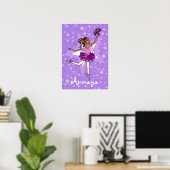 Ballerina paarse dark girl star "name" poster (Thuiskantoor)