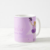 Ballerina paarse en gouden meisjes noemen mok (Voorkant rechts)