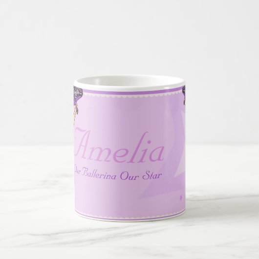 Ballerina paarse en gouden meisjes noemen mok (Center)