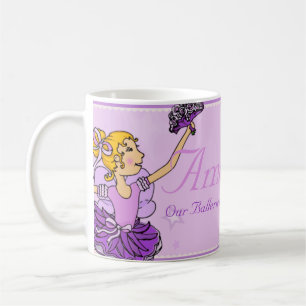 Ballerina paarse en gouden meisjes noemen mok