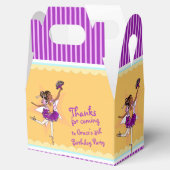 Ballerina paarse gele meisjes verjaardagsgunst doo bedankdoosjes (Geopend)