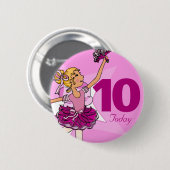 Ballerina paarse roze blonde meisjesknop ronde button 5,7 cm (Voorkant /achterkant)
