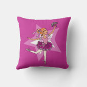 Ballerina paarse roze meisje kinder "genoemd" kuss kussen (Achterkant)