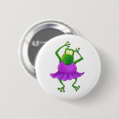 Ballerina Paarse Tutu Danskikker Ronde Button 5,7 Cm (Voorkant /achterkant)