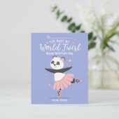 Ballerina Panda Kinder Valentijnsdag Kaart (Staand voorkant)