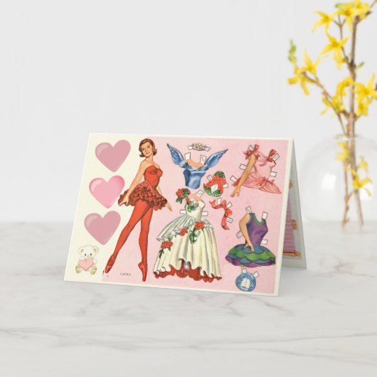 Ballerina-papieren pop-upkaart Kaart (Gele Bloem)