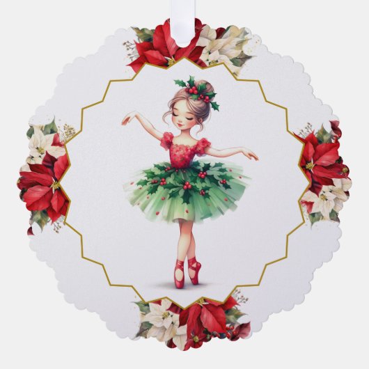 Ballerina Papieren Versiering Ornament Kaart (Voorkant)