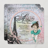  Ballerina Paris Baby shower Kaart (Voorkant / Achterkant)