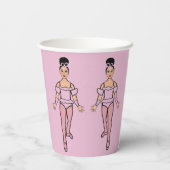Ballerina Party 8oz papieren beker, #2 Bekers (Achterkant)