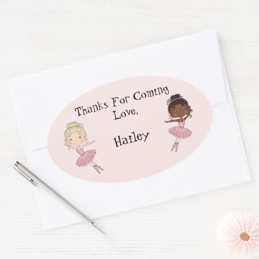 Ballerina Party Dank u Sticker (Envelop)