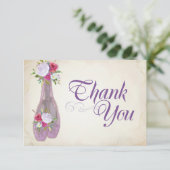 Ballerina Party Hartelijk dank, Paars Bedankkaart (Staand voorkant)