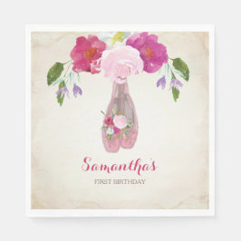 Ballerina Party Napkin, Shabby Chic Floral Servet